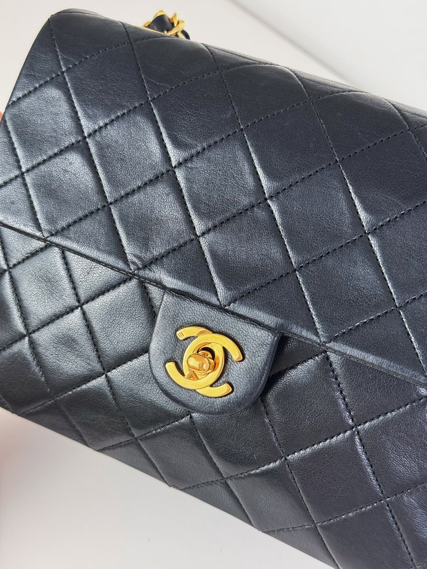 Chanel Vintage Classic Flap 20 Lambskin Crossbody Bag