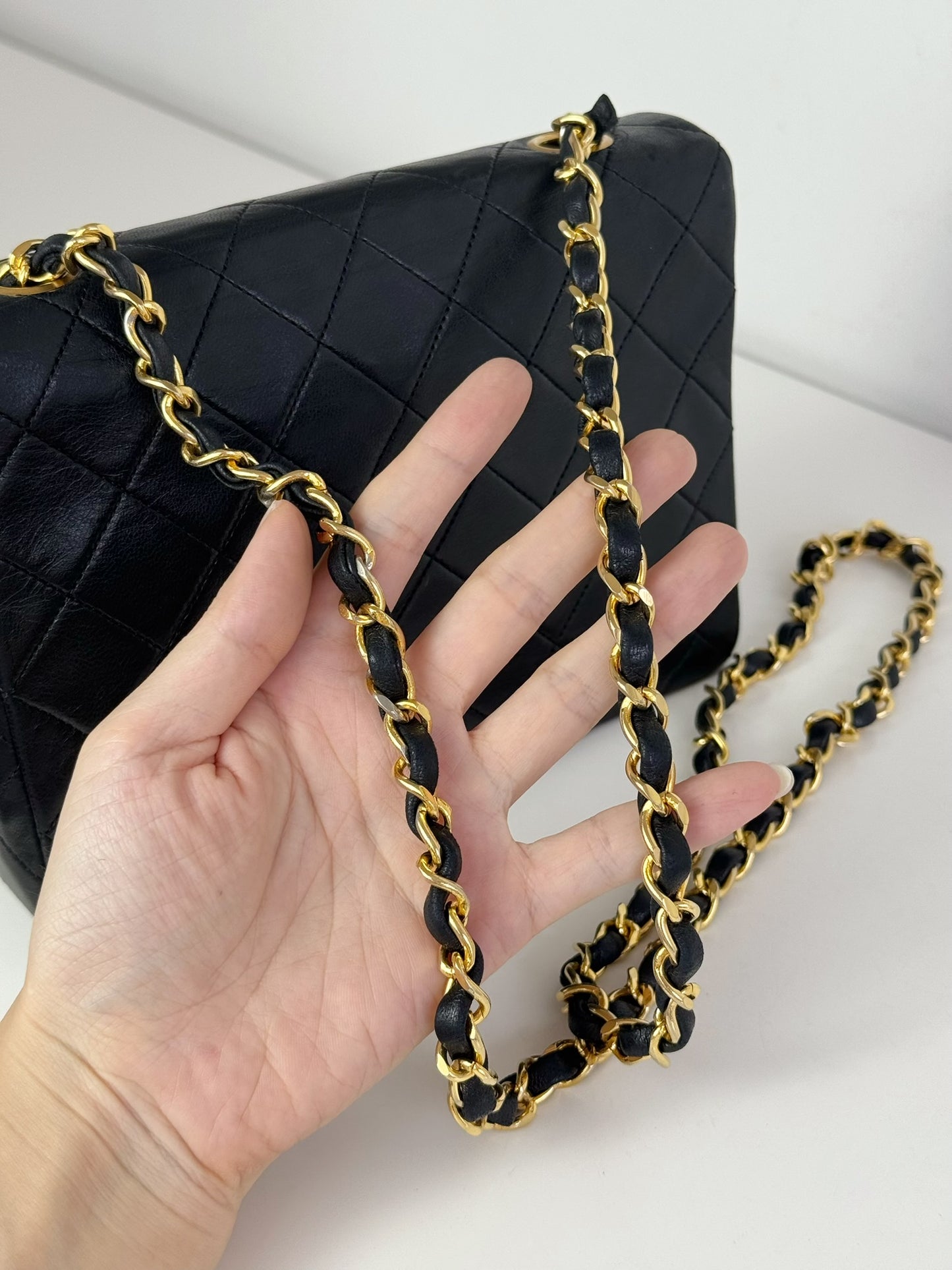 Chanel Vintage Classic Flap 20 Lambskin Crossbody Bag