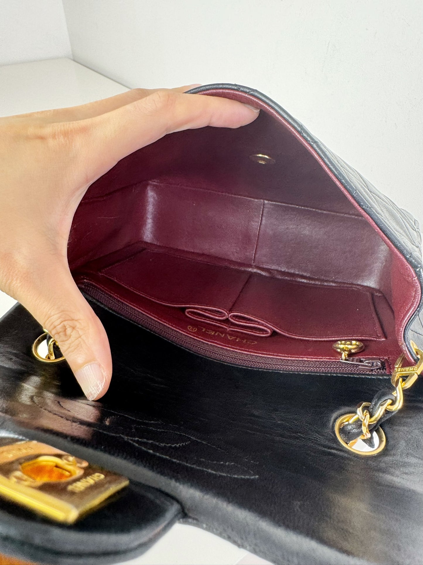 Chanel Vintage Classic Flap 20 Lambskin Crossbody Bag