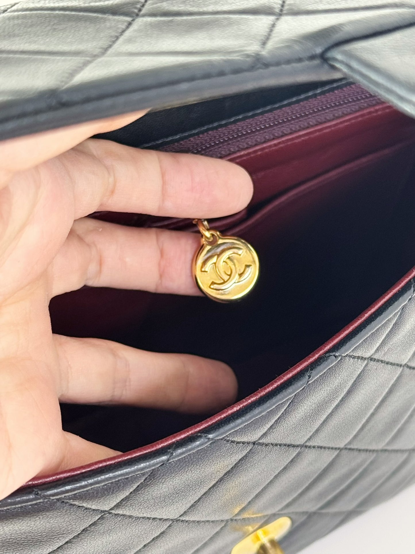 Chanel Vintage Classic Flap 20 Lambskin Crossbody Bag