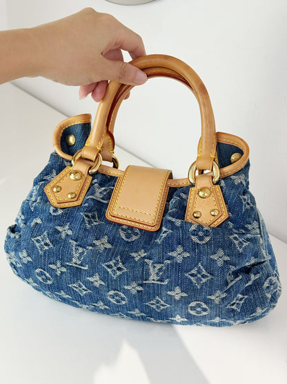 Louis Vuitton Denim Pleaty Crossbody Handbag
