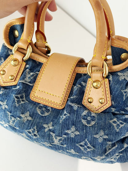Louis Vuitton Denim Pleaty Crossbody Handbag