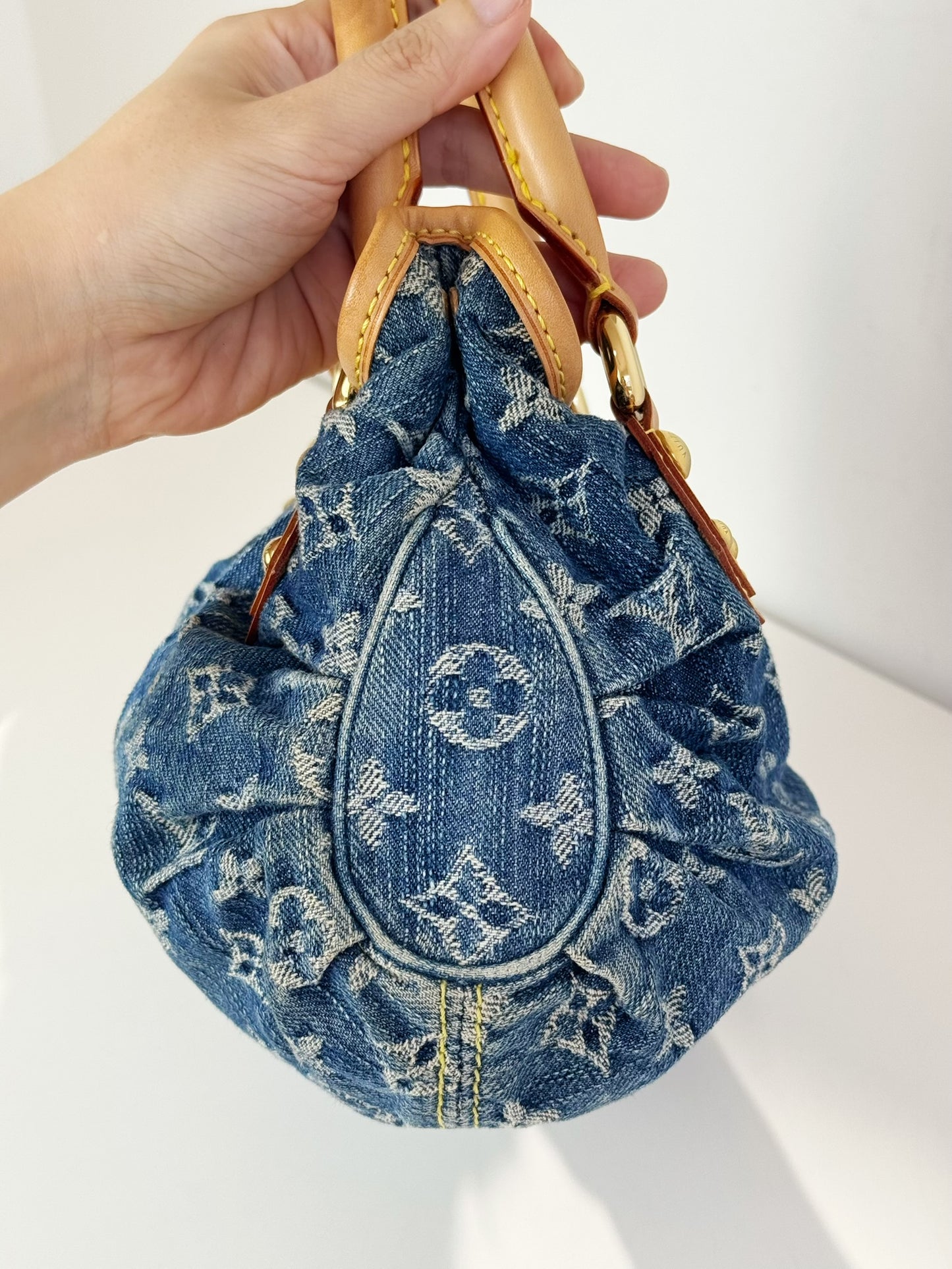 Louis Vuitton Denim Pleaty Crossbody Handbag