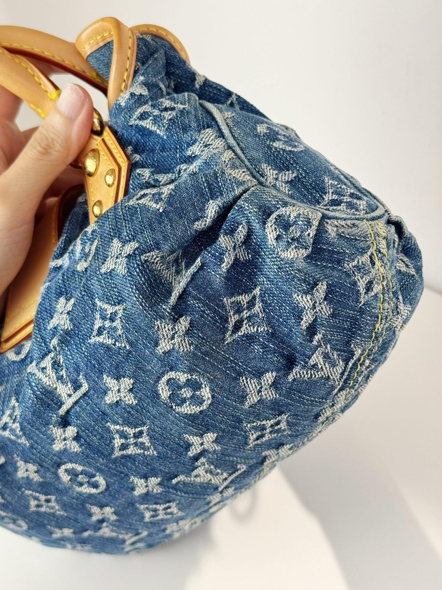 Louis Vuitton Denim Pleaty Crossbody Handbag