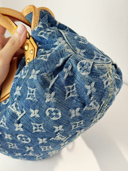Louis Vuitton Denim Pleaty Crossbody Handbag