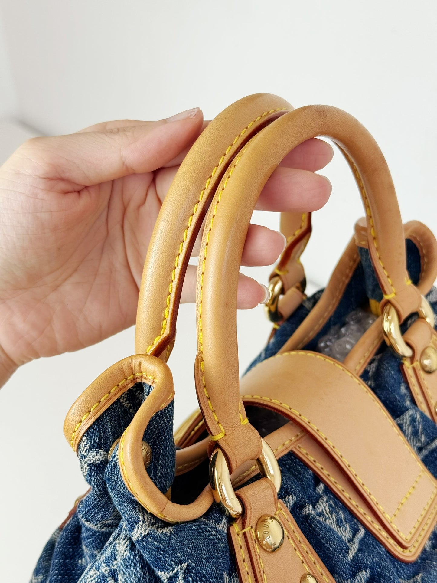 Louis Vuitton Denim Pleaty Crossbody Handbag