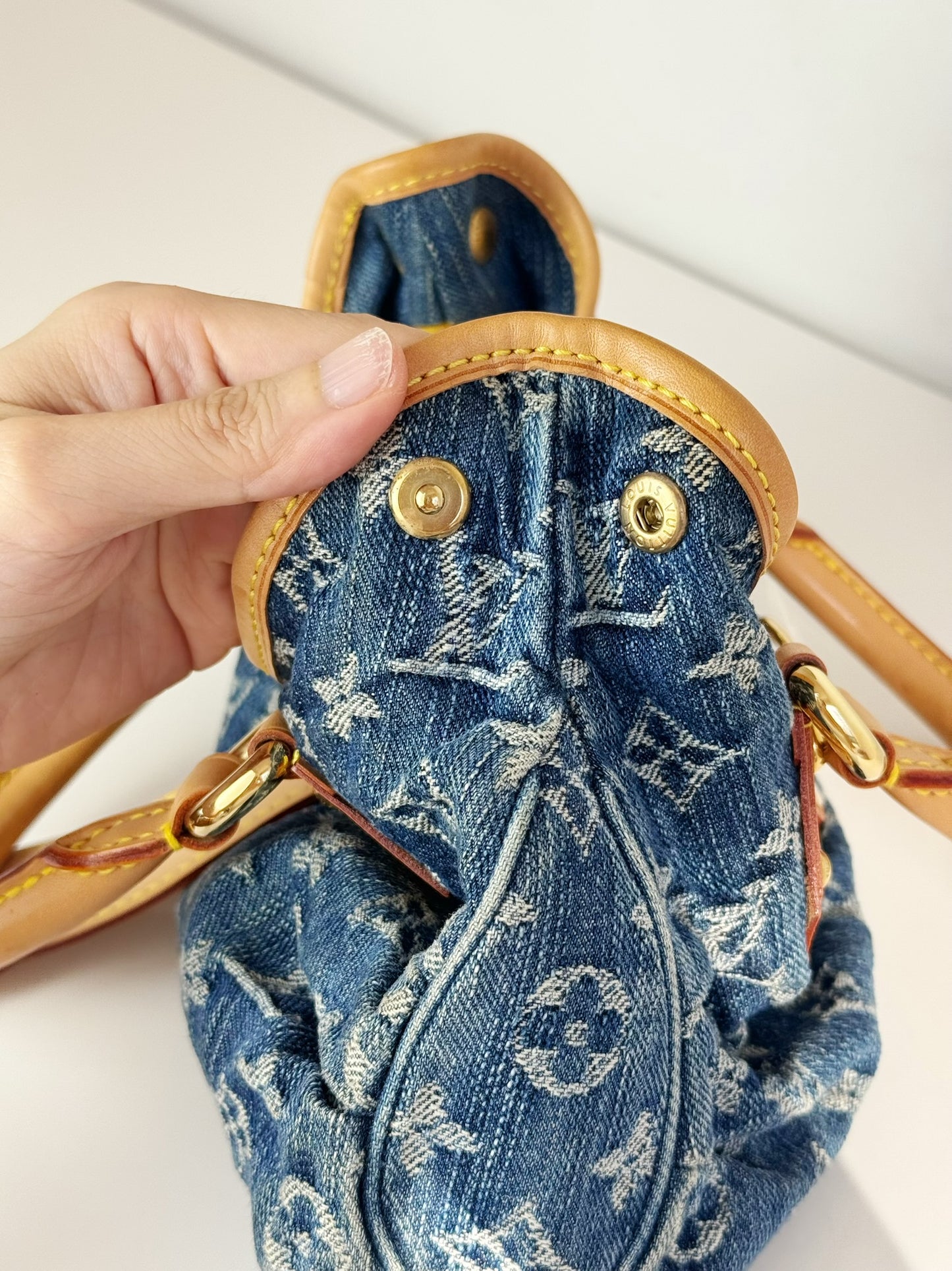 Louis Vuitton Denim Pleaty Crossbody Handbag