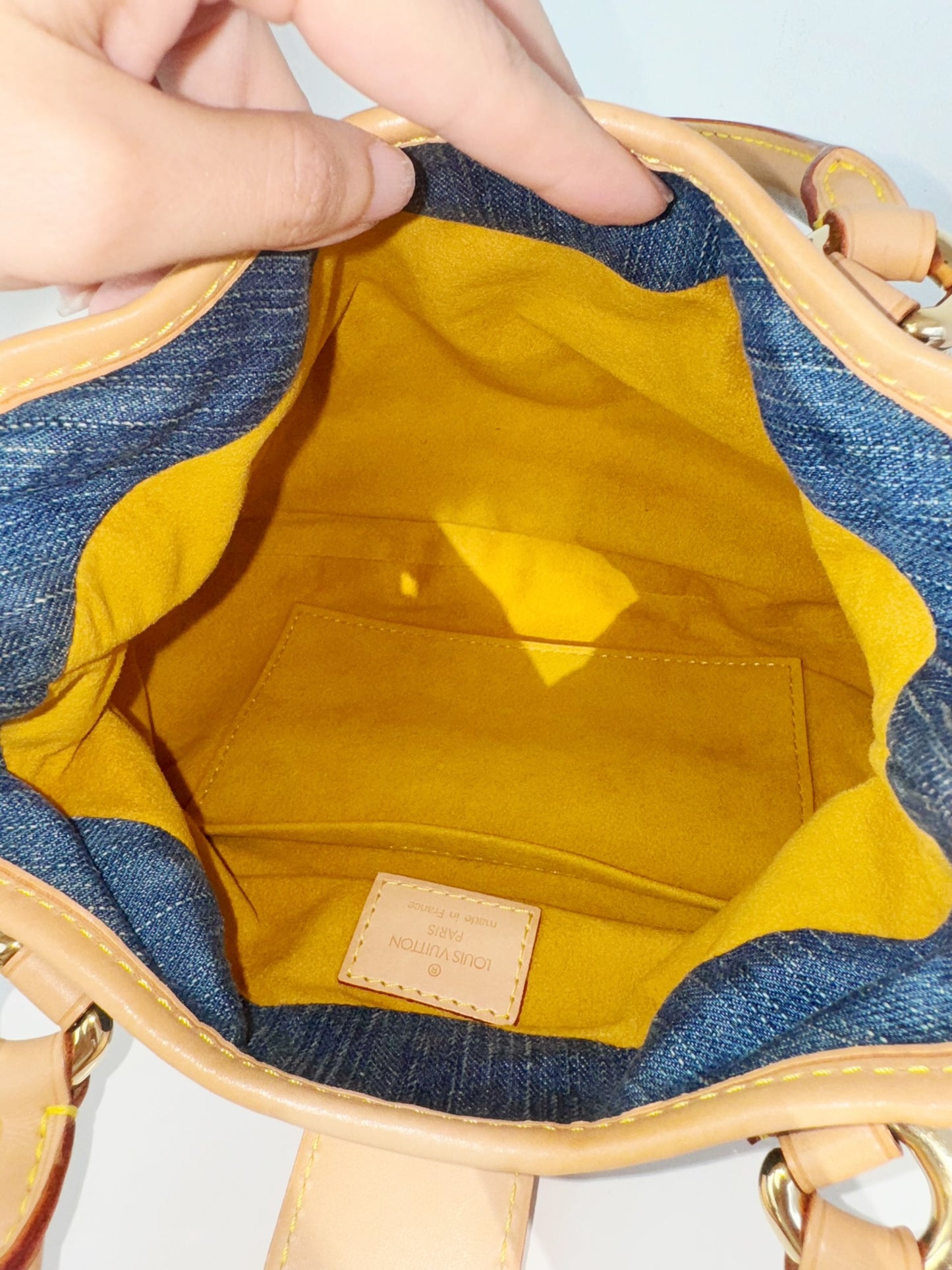 Louis Vuitton Denim Pleaty Crossbody Handbag