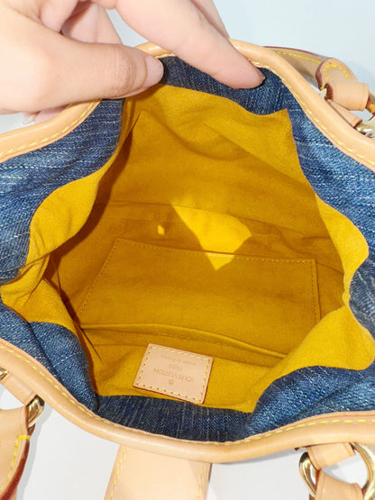 Louis Vuitton Denim Pleaty Crossbody Handbag
