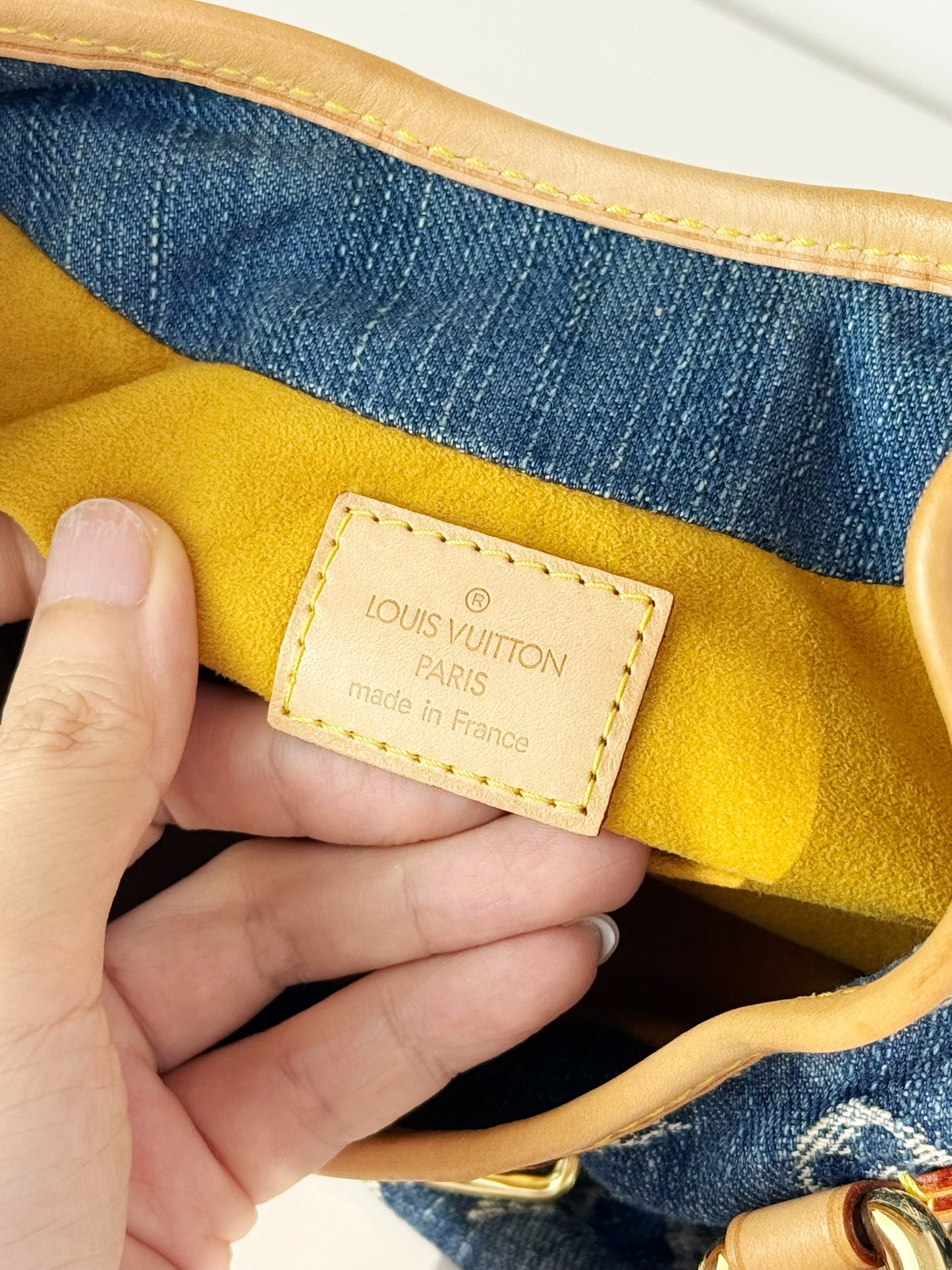 Louis Vuitton Denim Pleaty Crossbody Handbag