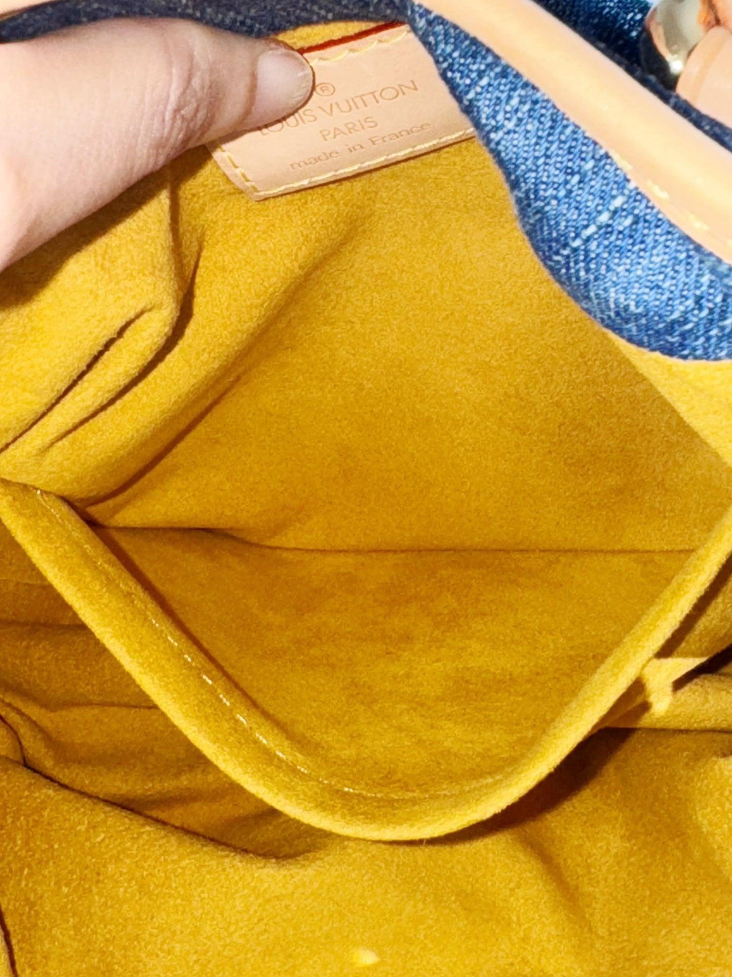 Louis Vuitton Denim Pleaty Crossbody Handbag