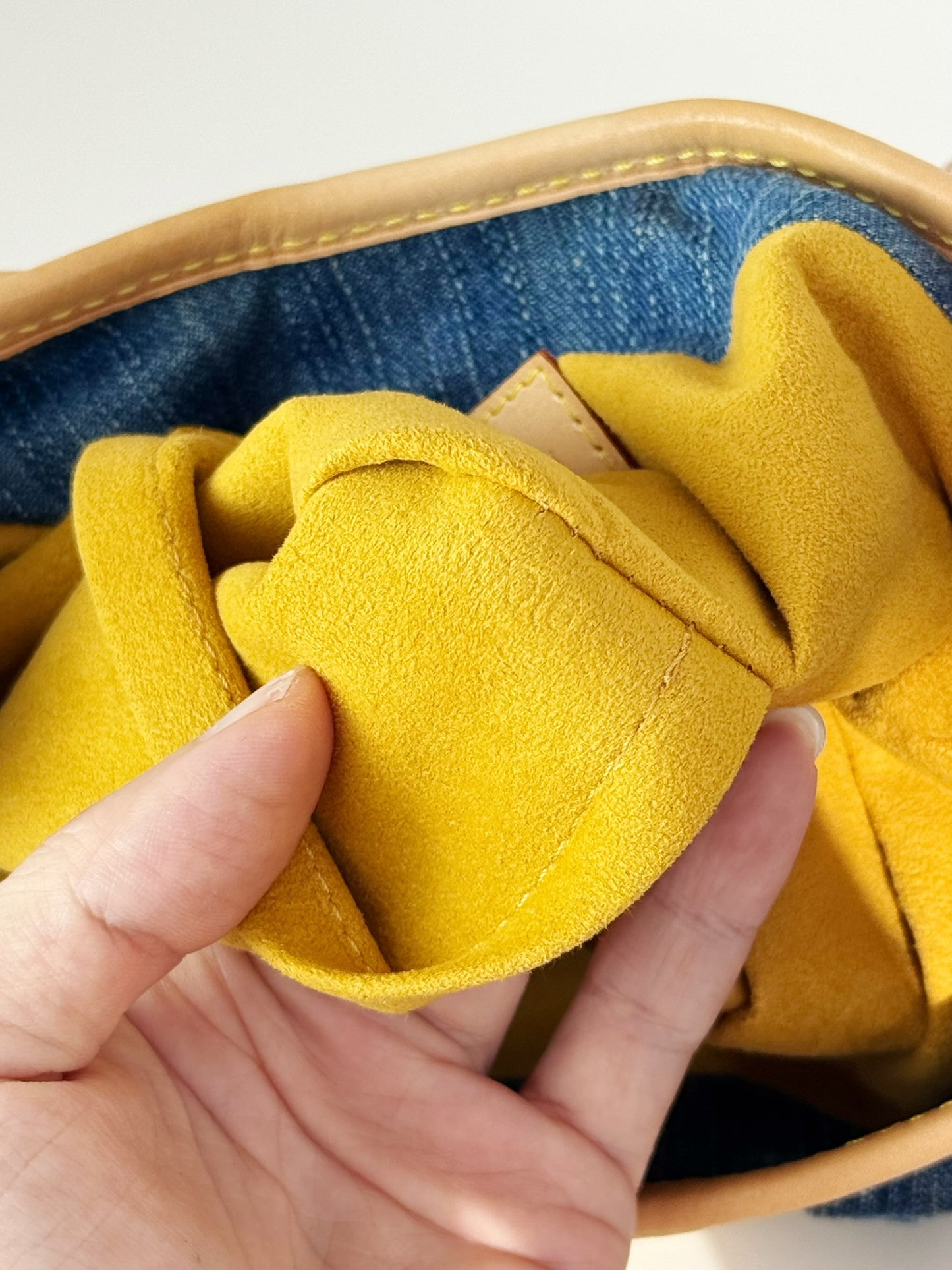 Louis Vuitton Denim Pleaty Crossbody Handbag