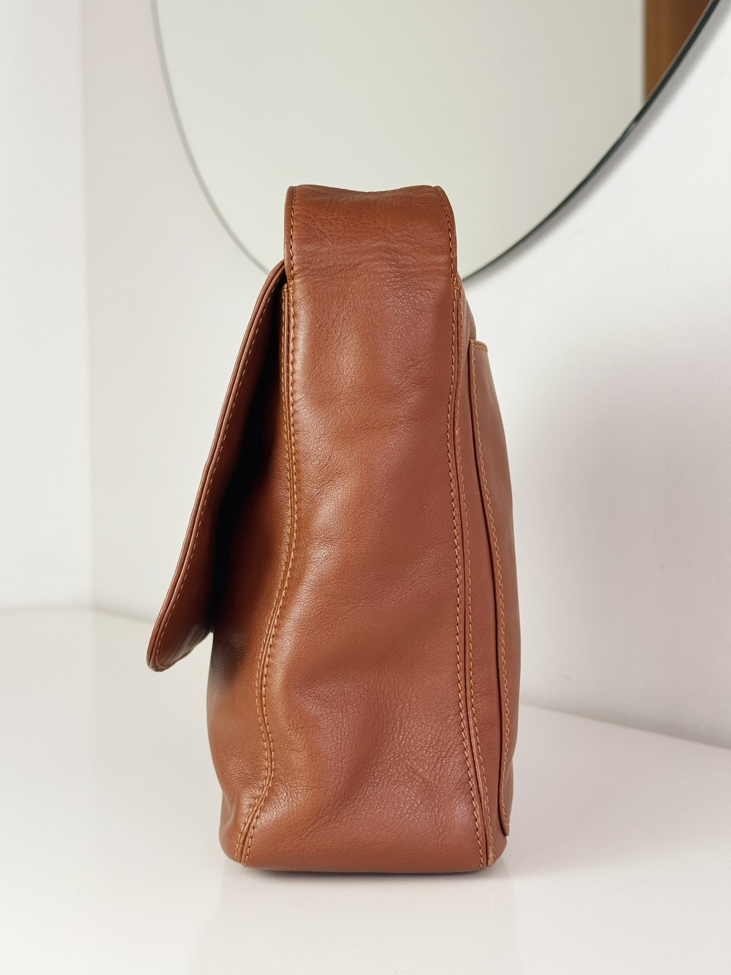 Chanel Vintage CC Leather Crossbody Tote Bag