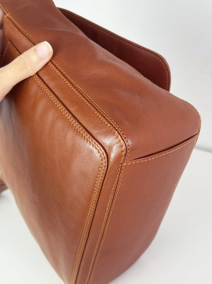 Chanel Vintage CC Leather Crossbody Tote Bag