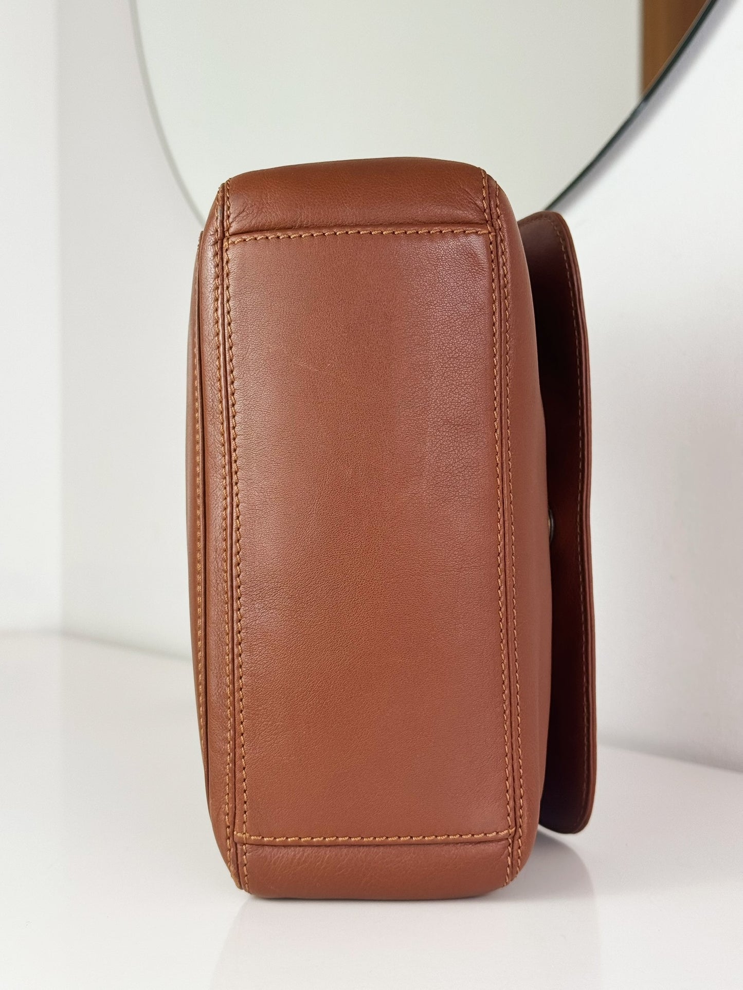 Chanel Vintage CC Leather Crossbody Tote Bag