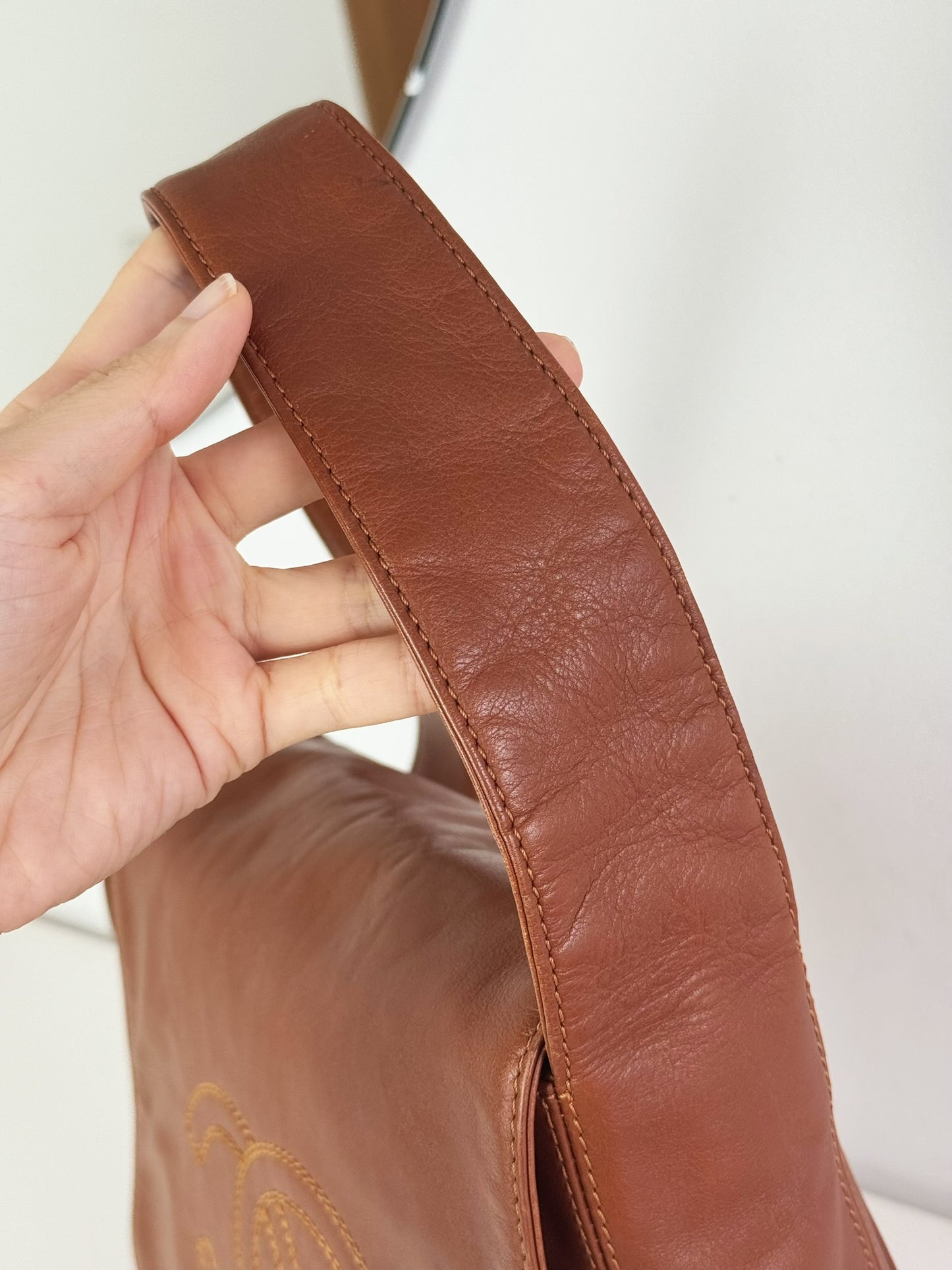 Chanel Vintage CC Leather Crossbody Tote Bag