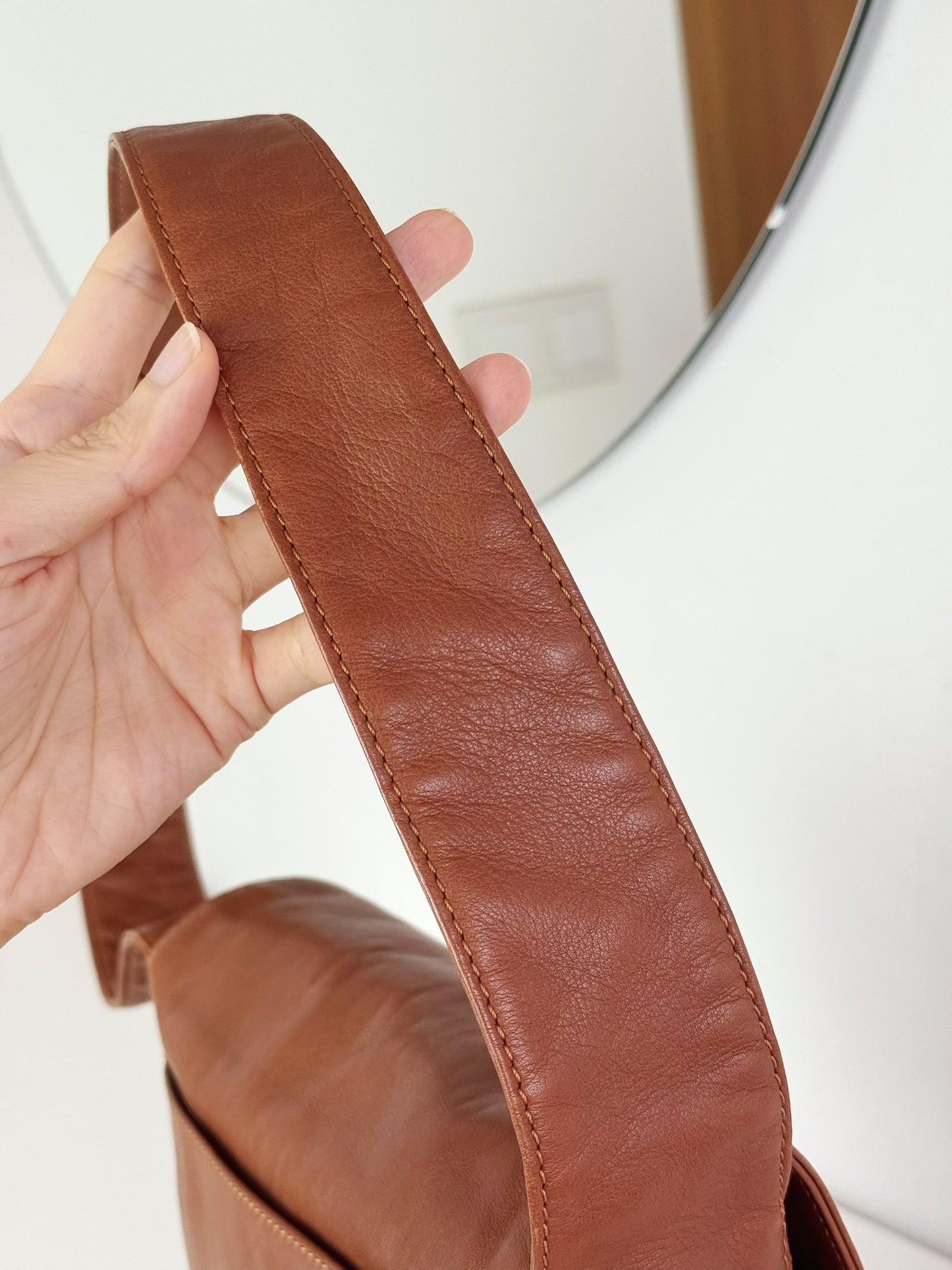 Chanel Vintage CC Leather Crossbody Tote Bag