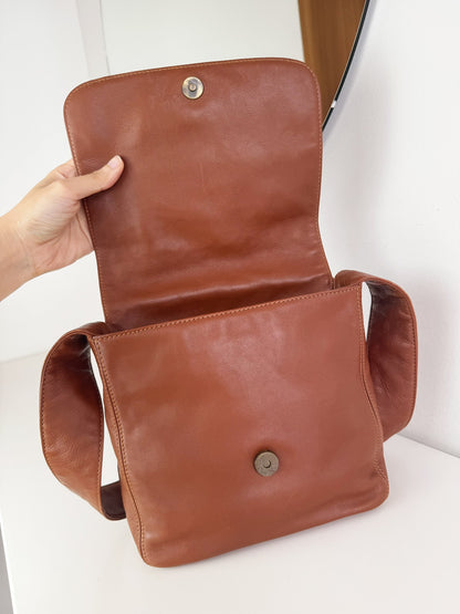 Chanel Vintage CC Leather Crossbody Tote Bag