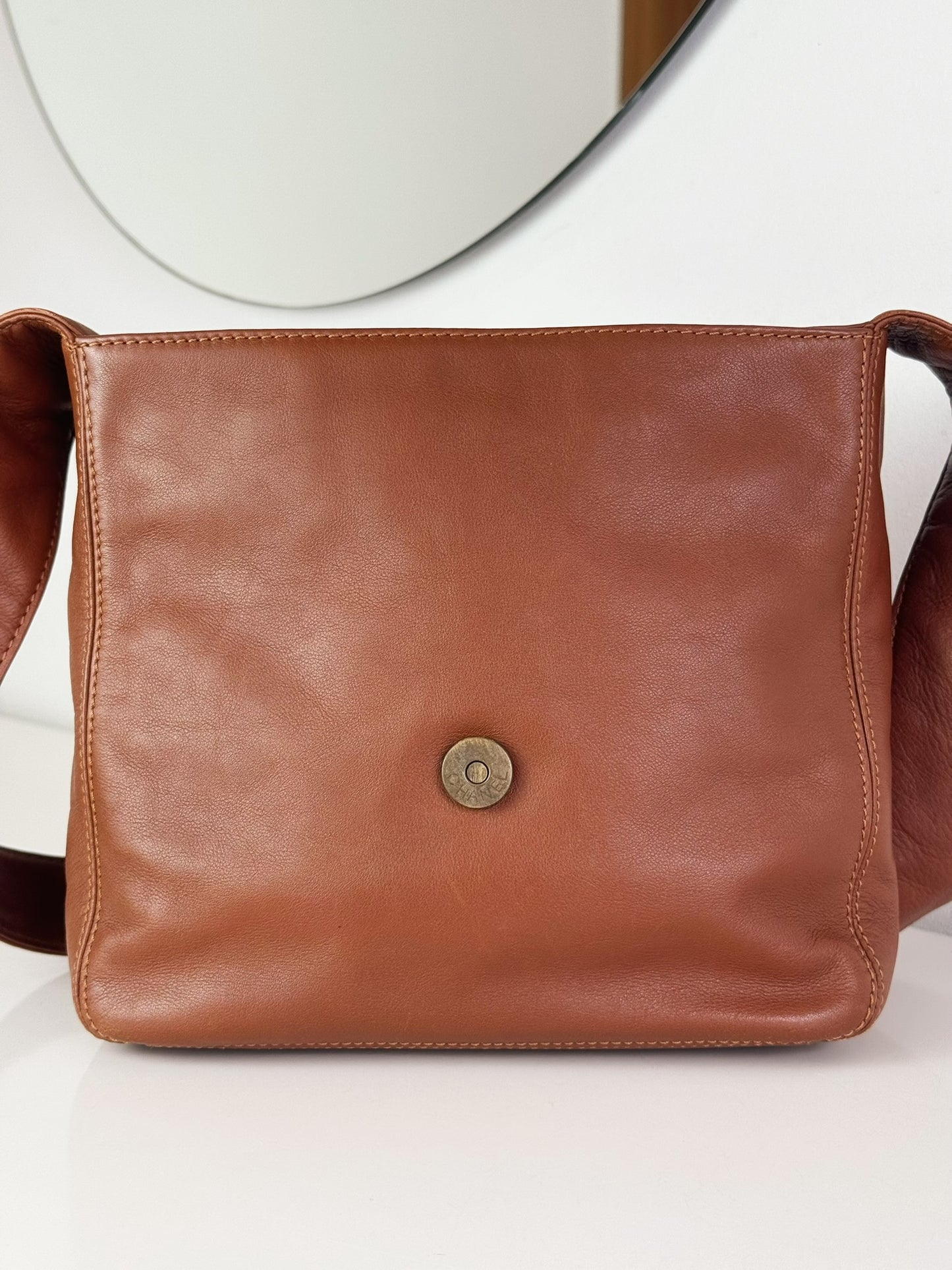 Chanel Vintage CC Leather Crossbody Tote Bag