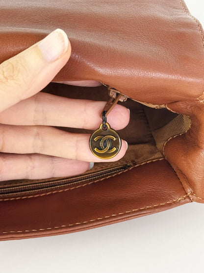 Chanel Vintage CC Leather Crossbody Tote Bag