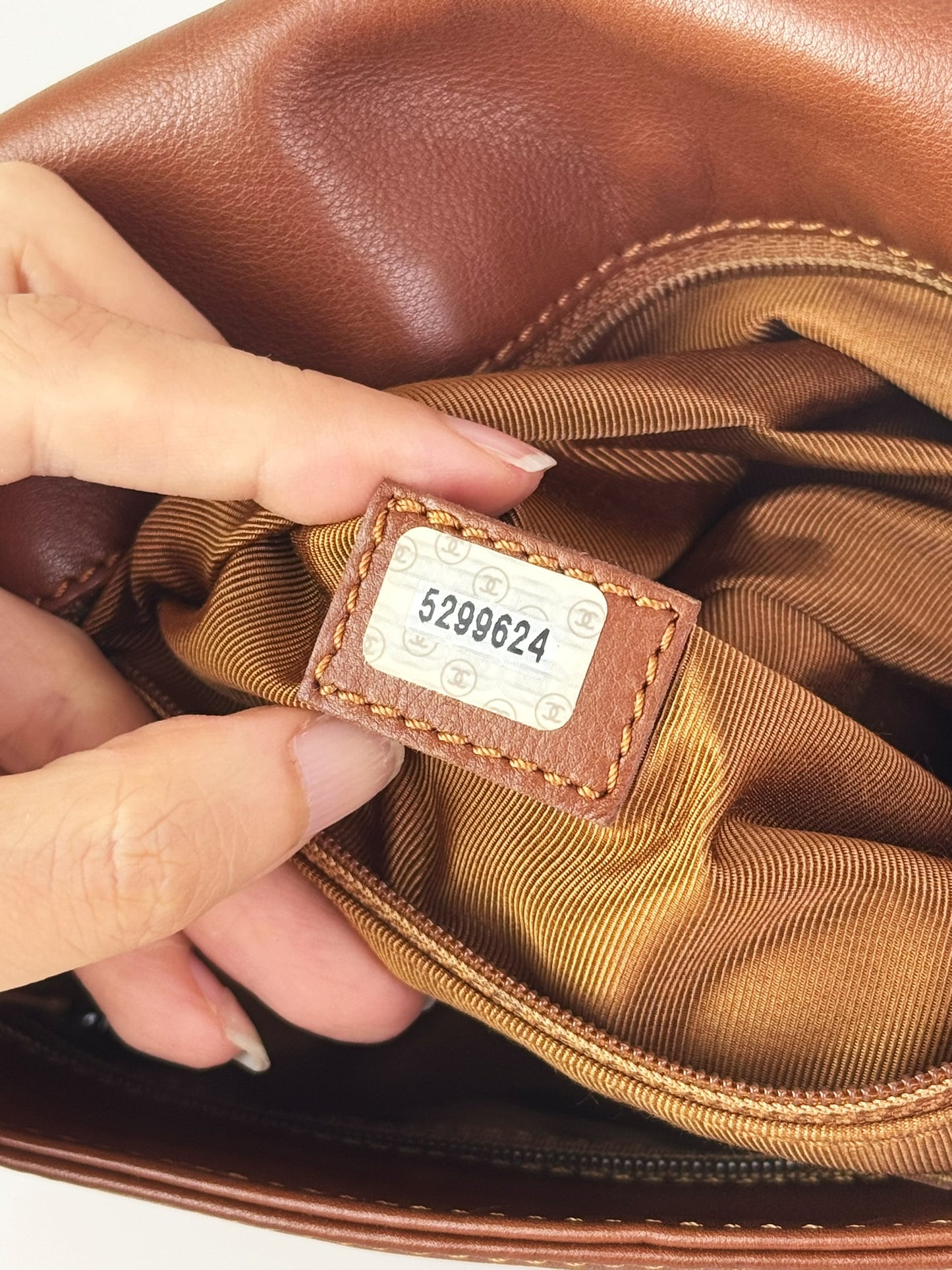 Chanel Vintage CC Leather Crossbody Tote Bag