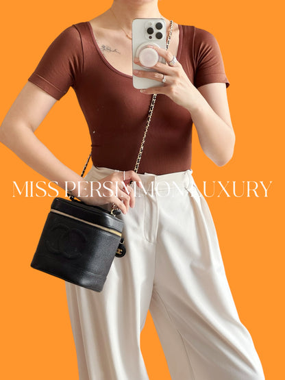 Chanel Vintage Caviar Vanity Crossbody Bag