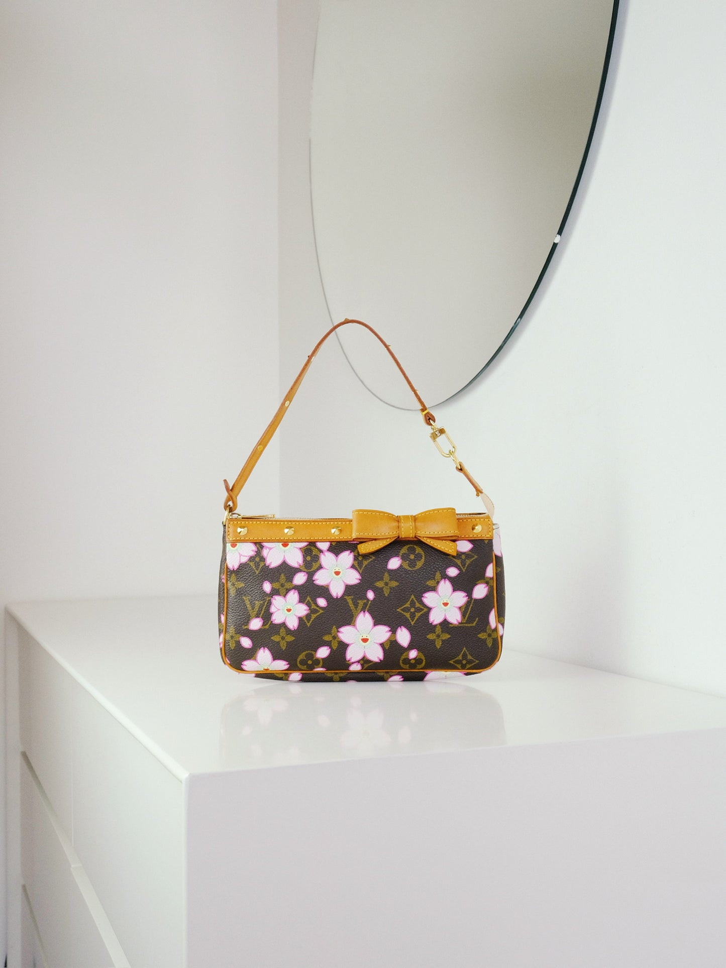 Louis Vuitton Takashi Murakami Sakura Cherry Blossom Pochette Accessoires Shoulder Crossbody Bag
