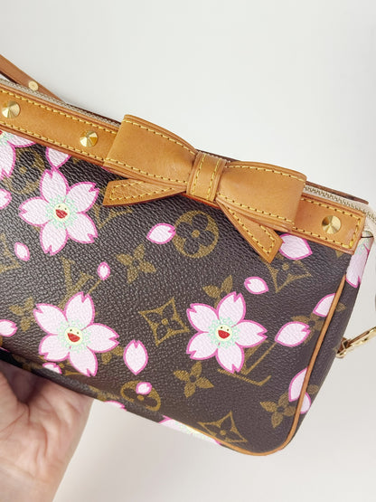 Louis Vuitton Takashi Murakami Sakura Cherry Blossom Pochette Accessoires Shoulder Crossbody Bag