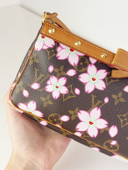 Louis Vuitton Takashi Murakami Sakura Cherry Blossom Pochette Accessoires Shoulder Crossbody Bag