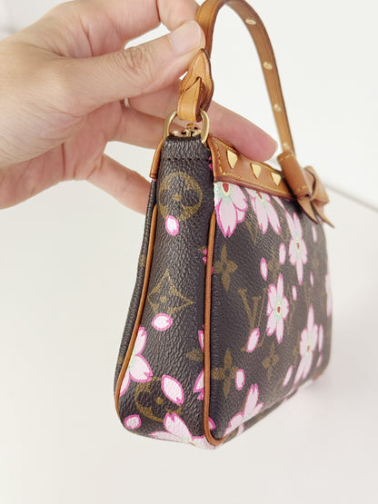 Louis Vuitton Takashi Murakami Sakura Cherry Blossom Pochette Accessoires Shoulder Crossbody Bag