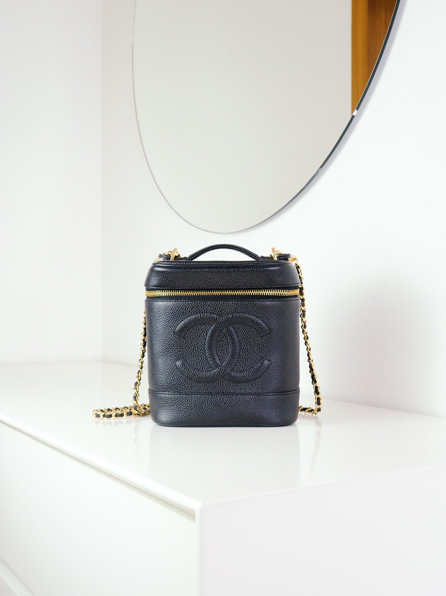 Chanel Vintage Caviar Vanity Crossbody Bag