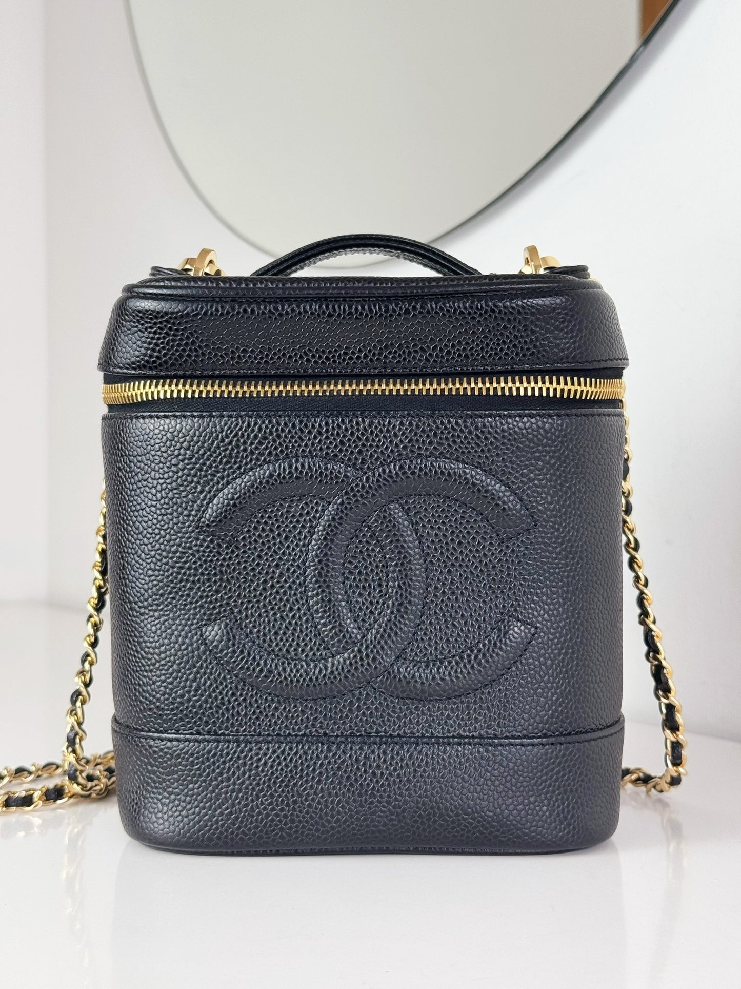 Chanel Vintage Caviar Vanity Crossbody Bag