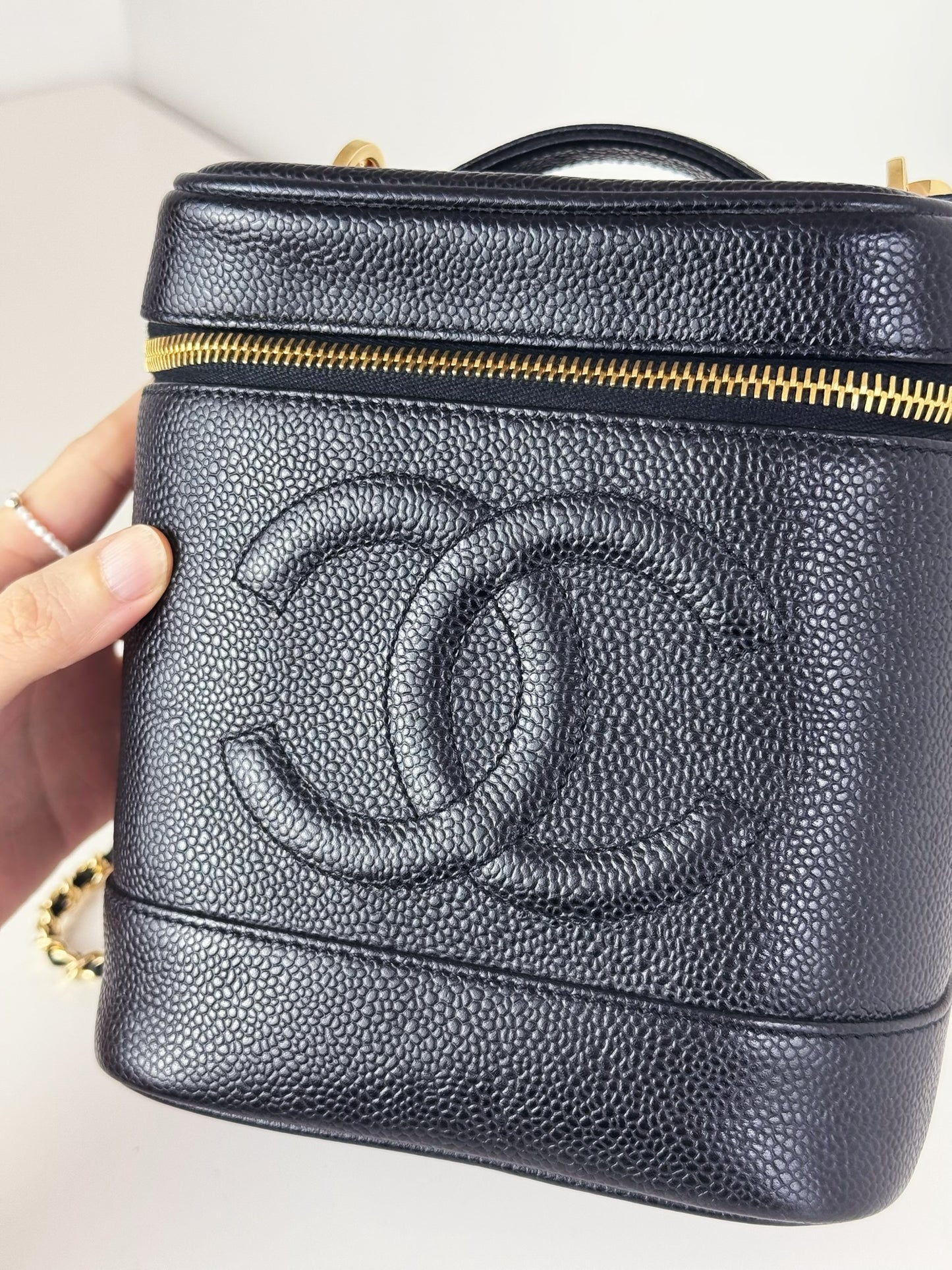 Chanel Vintage Caviar Vanity Crossbody Bag