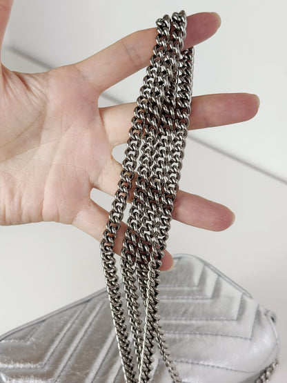 Gucci Vintage Silver Super Mini Marmont Shoulder Crossbody Bag