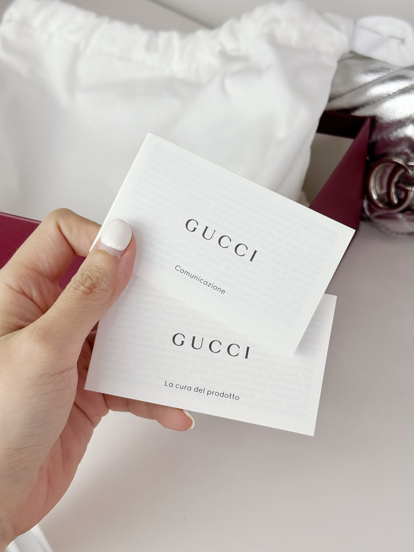 Gucci Vintage Silver Super Mini Marmont Shoulder Crossbody Bag