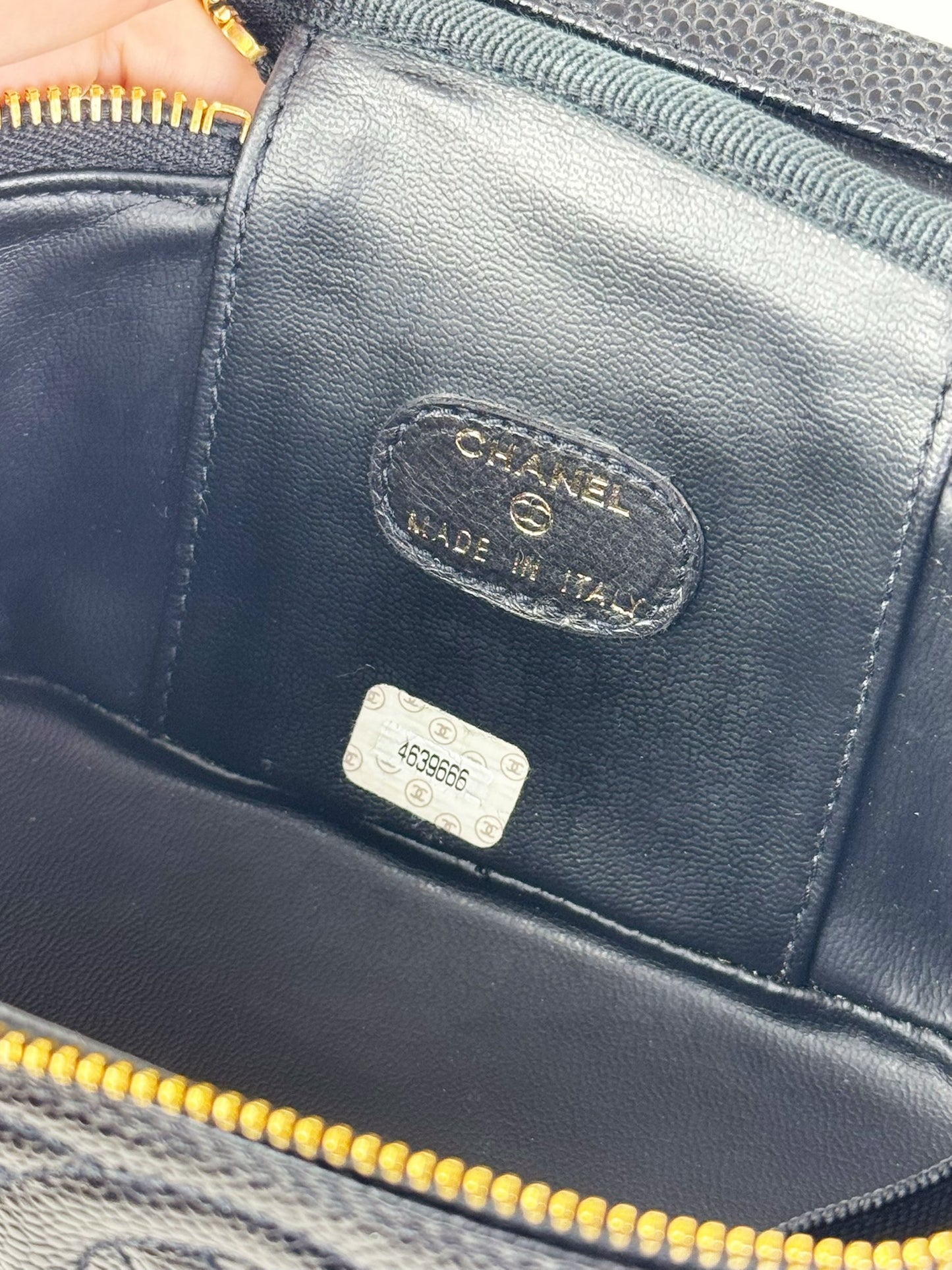 Chanel Vintage Caviar Vanity Crossbody Bag