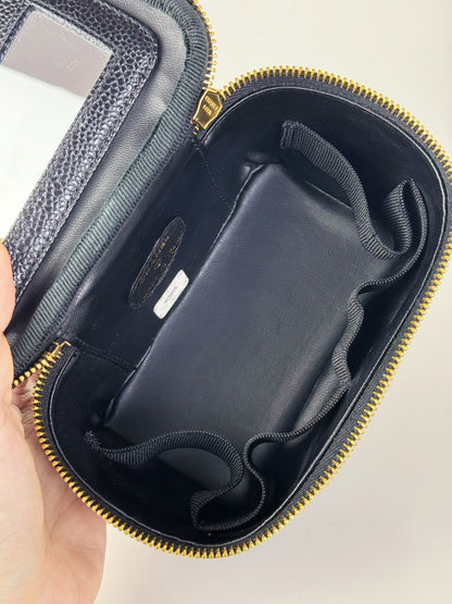 Chanel Vintage Caviar Vanity Crossbody Bag