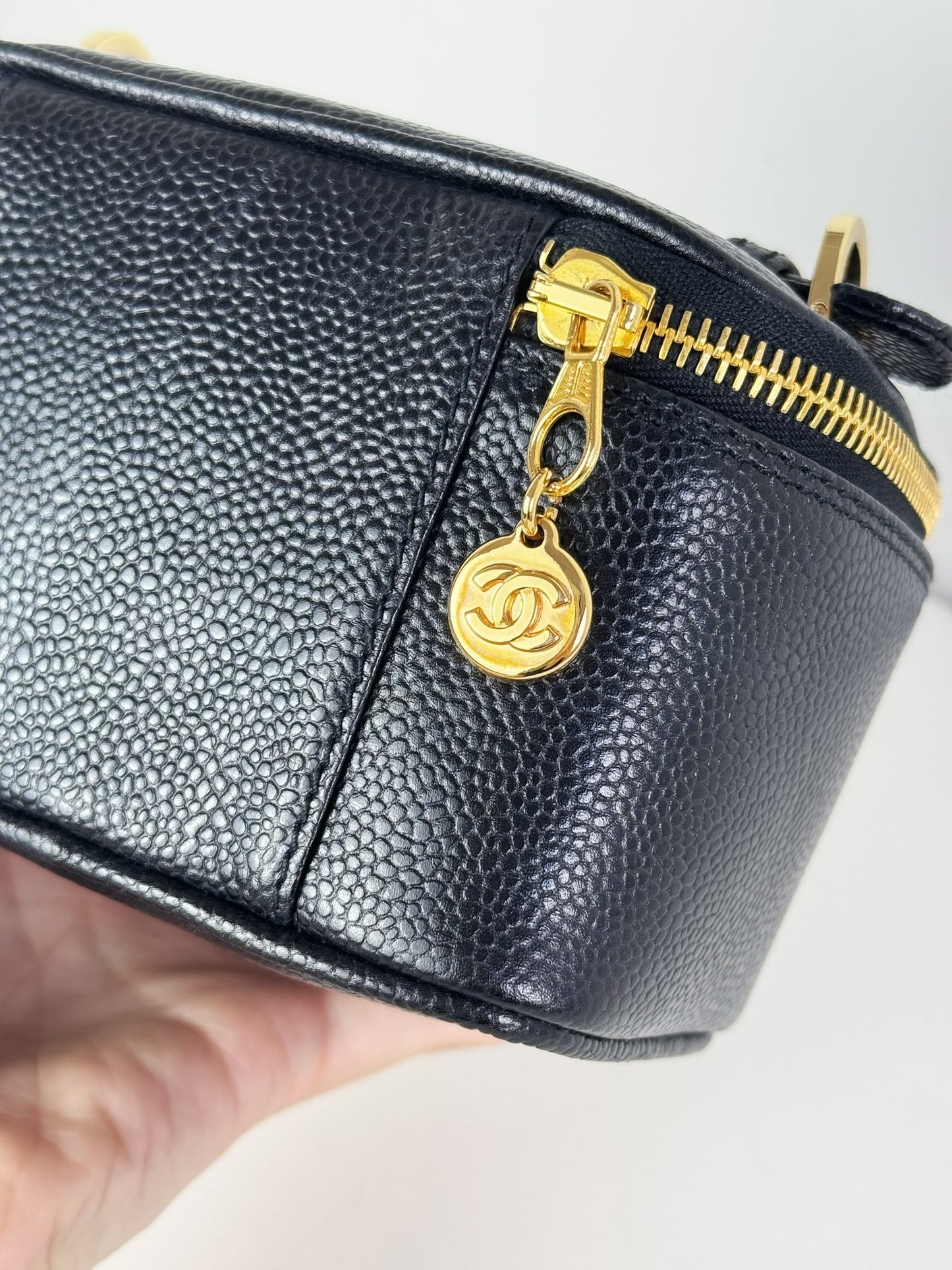 Chanel Vintage Caviar Vanity Crossbody Bag
