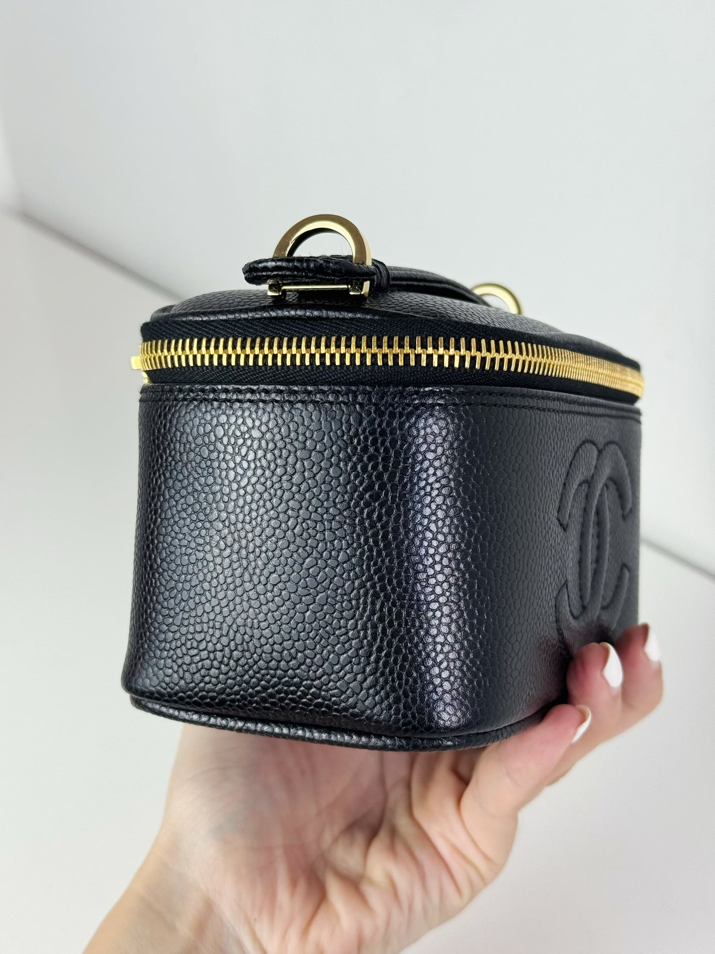 Chanel Vintage Caviar Vanity Crossbody Bag