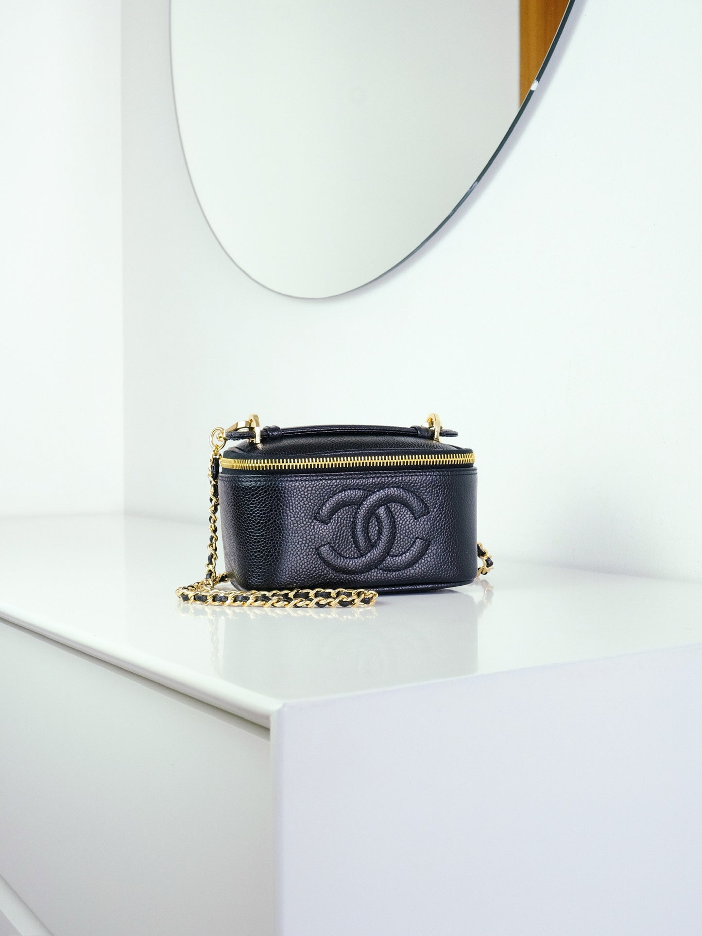 Chanel Vintage Caviar Vanity Crossbody Bag