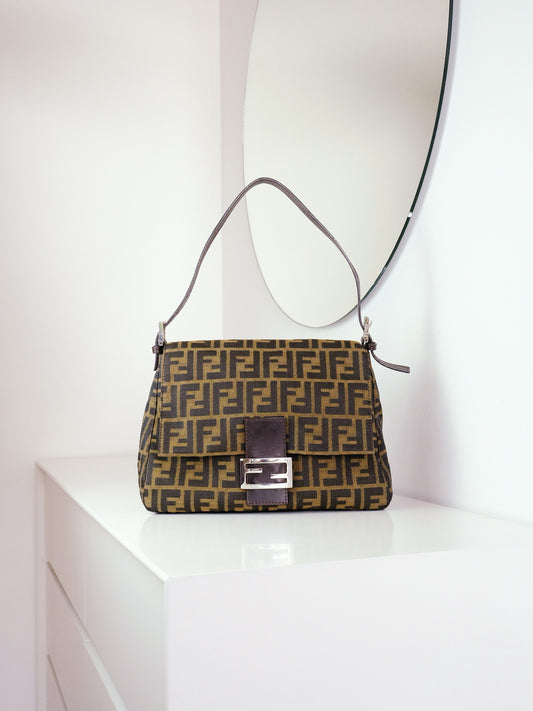 Fendi Vintage Zucca Mamma Baguette Shoulder Bag