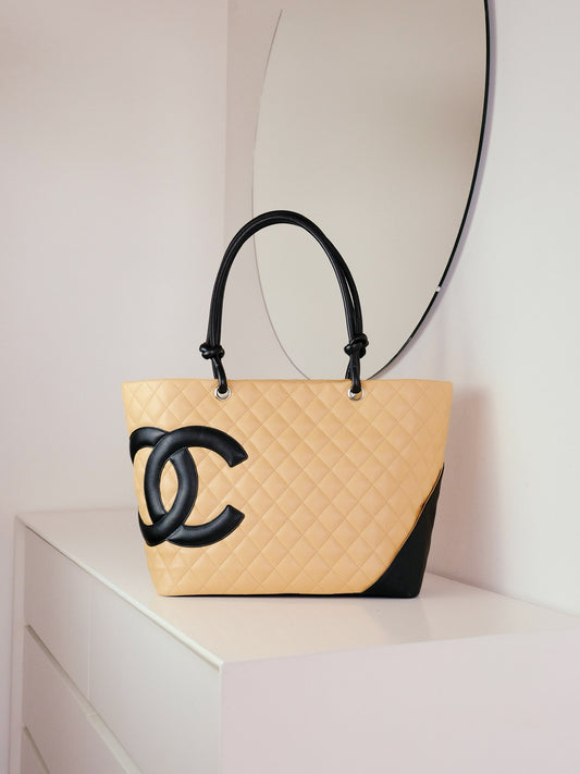 Chanel Vintage Cambon Tote Shoulder Bag