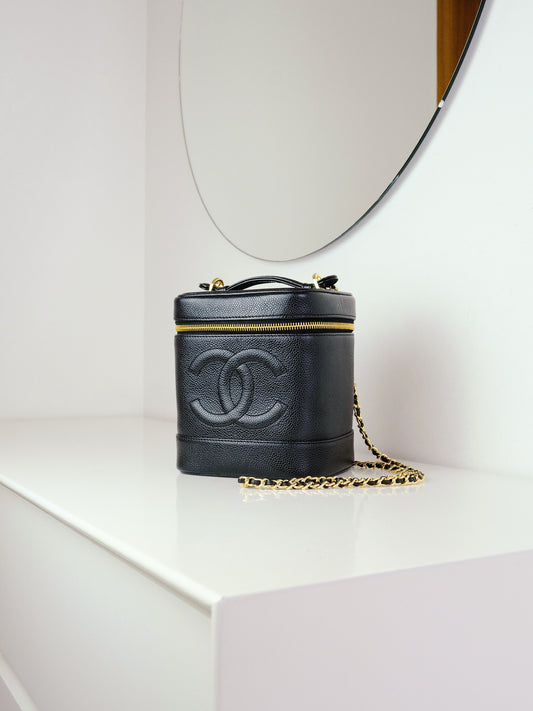 Chanel Vintage Caviar Vanity Crossbody Bag