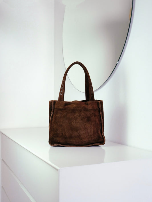 Chanel Vintage Brown Mini Tote Shoulder Bag