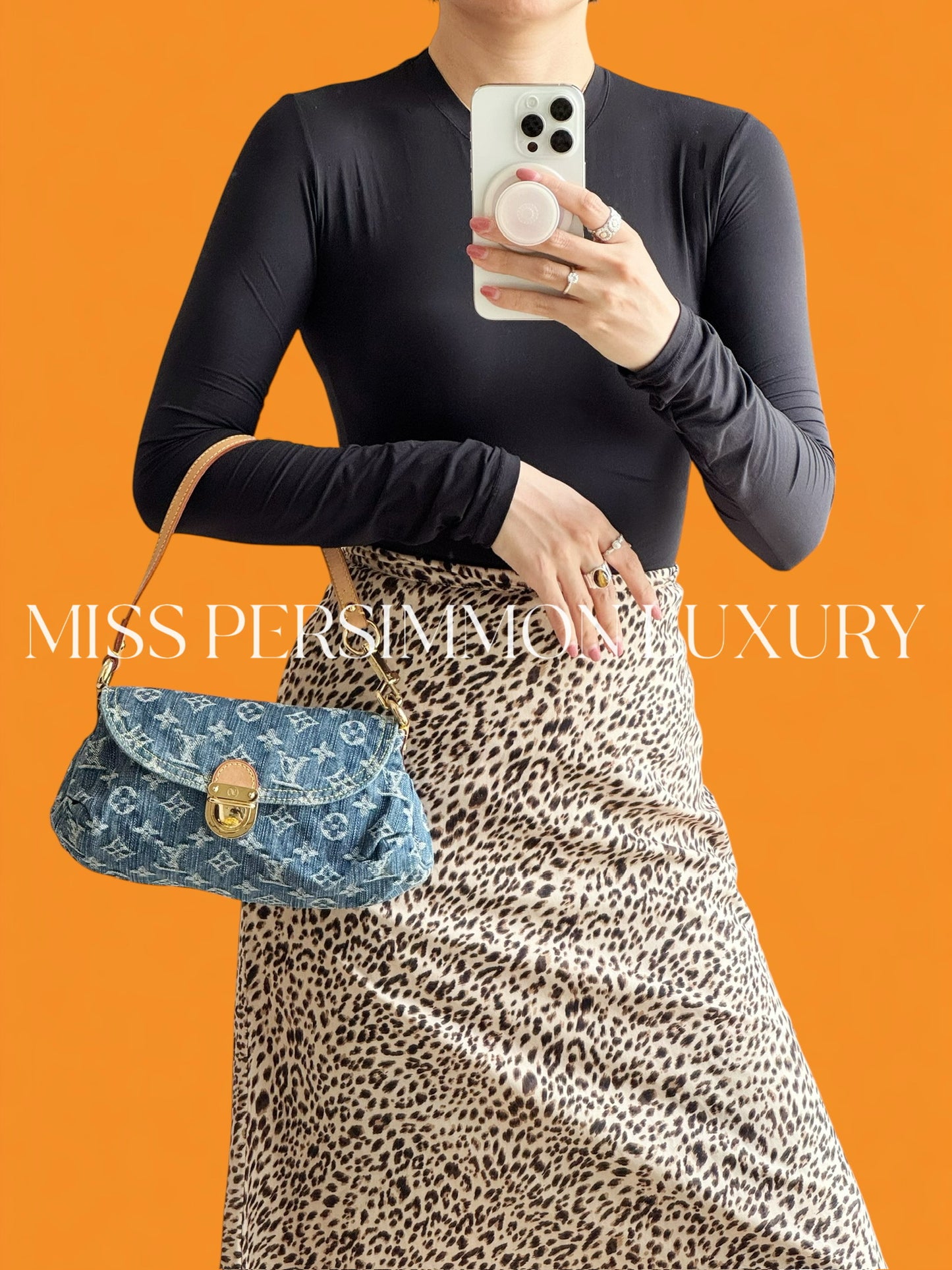 Louis Vuitton Denim Pleaty Mini One Shoulder Handbag