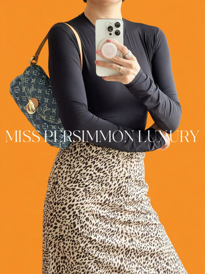 Louis Vuitton Denim Pleaty Mini One Shoulder Handbag