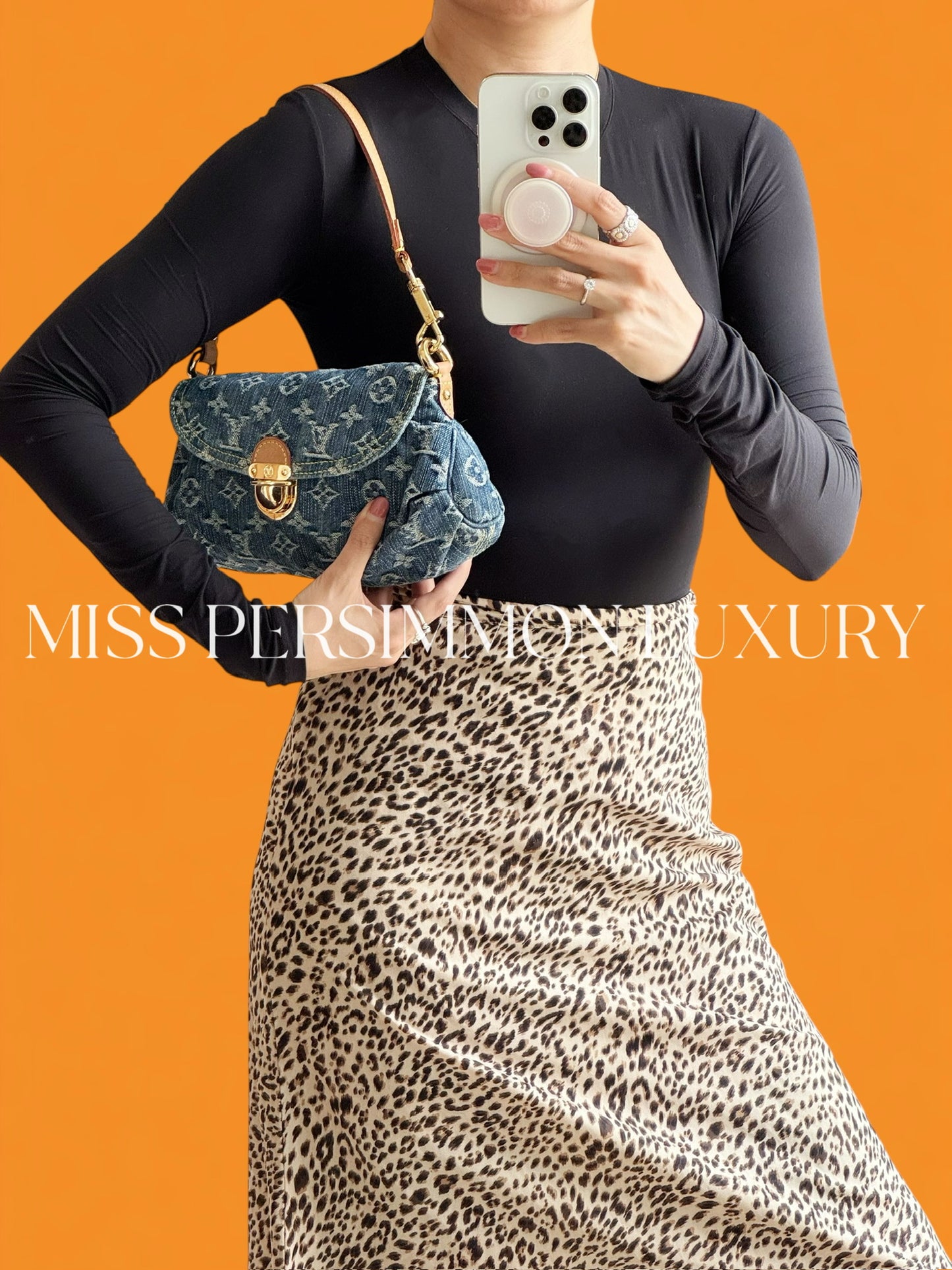 Louis Vuitton Denim Pleaty Mini One Shoulder Handbag