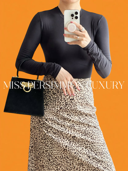 Salvatore Ferragamo Vintage Velvet Gancini Handbag Crossbody Bag