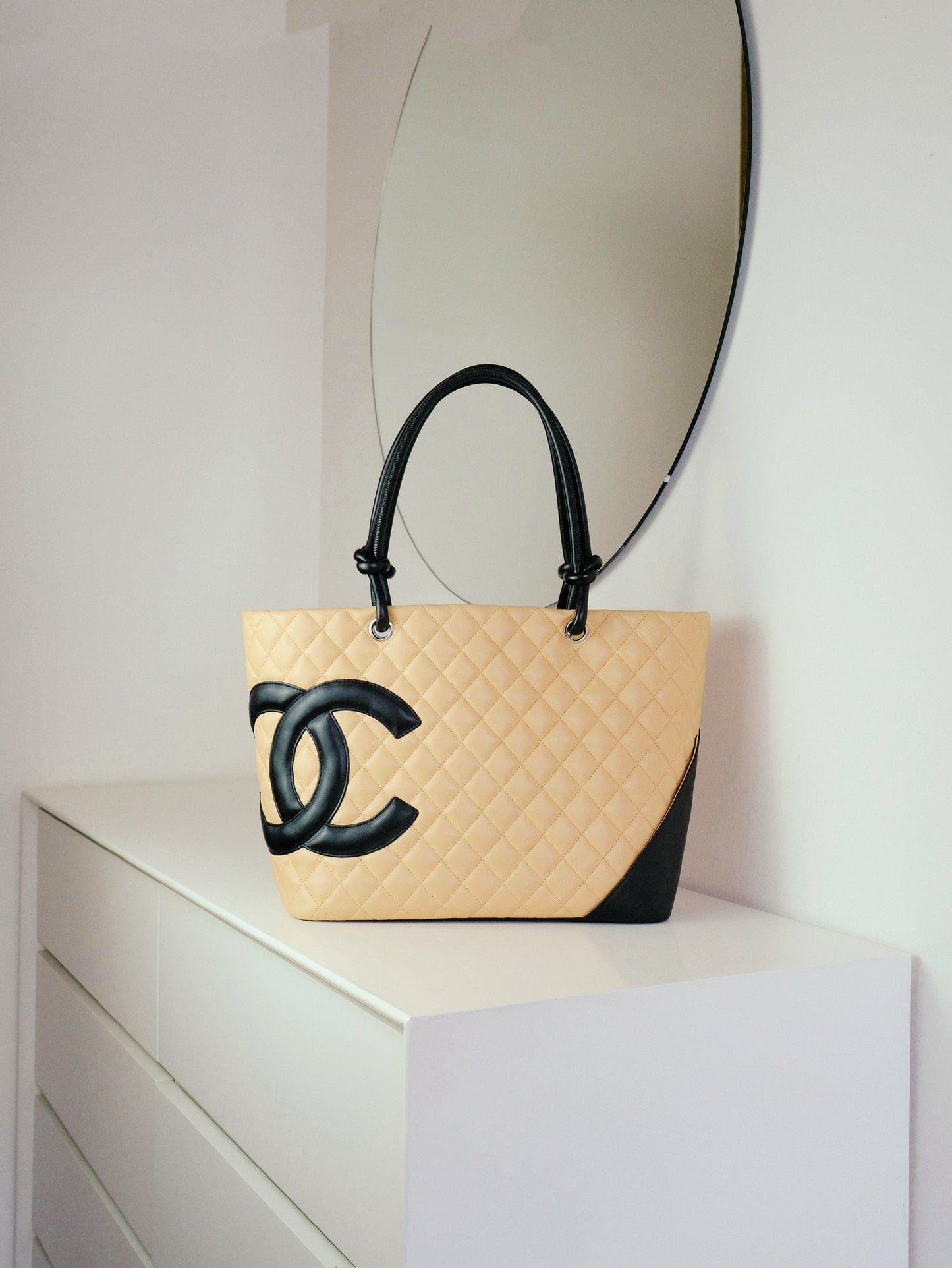 Chanel Vintage Cambon Tote Shoulder Bag