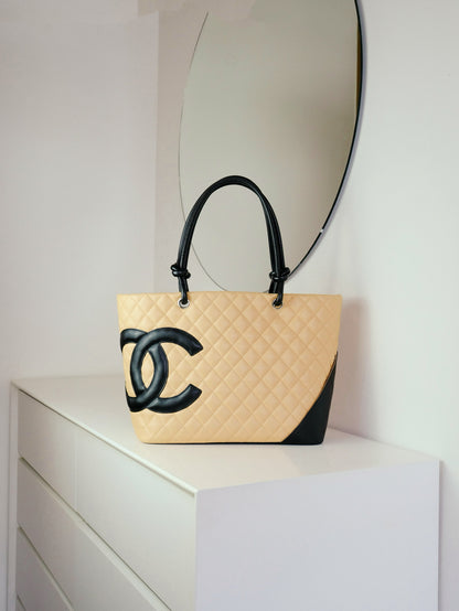 Chanel Vintage Cambon Tote Shoulder Bag